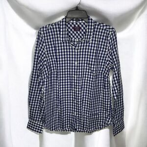 UNTUCKit Shirt Womens Belleza Size 0 Blue White‎ Plaid Button Up Long Sleeve NEW